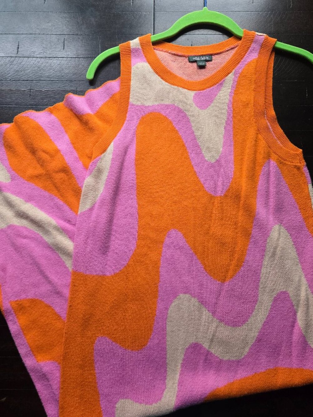 Wild Fable L Groovy Hippe Orange Pink Sweater Dress L